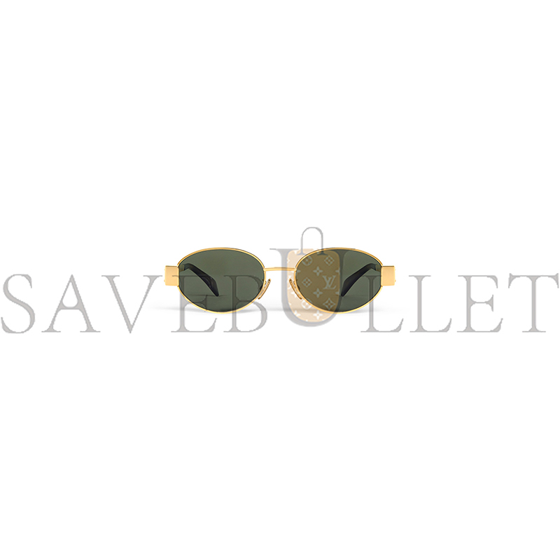 Ce**e triomphe metal 01 sunglasses in metal gold green 4s235